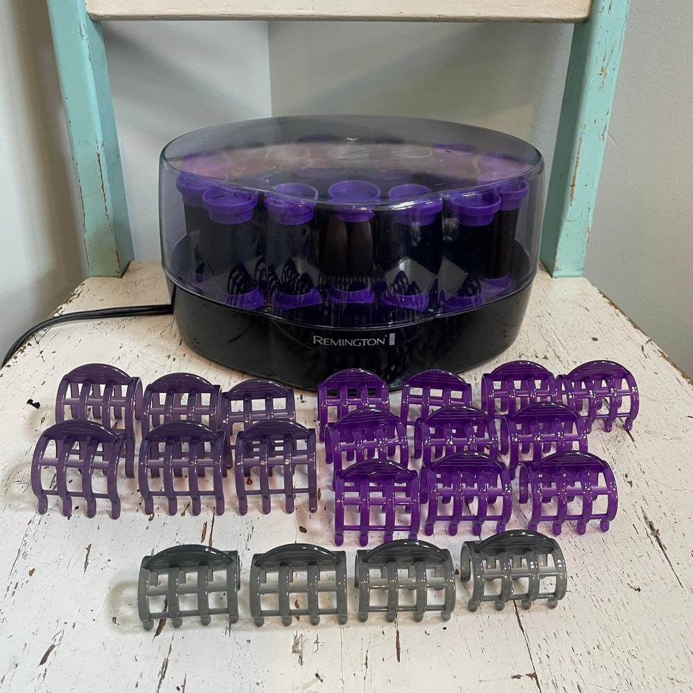 Remington KF-20i Ionic Heat Rollers Thermal Wax Core 20-Piece Set Purple w/Clips